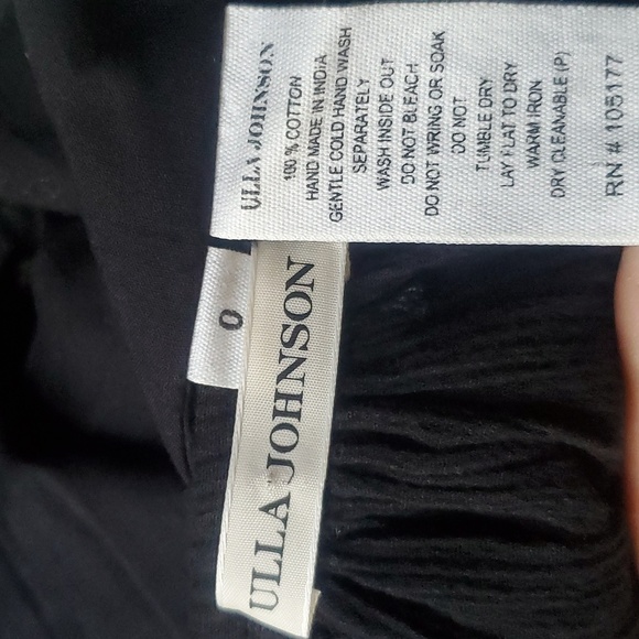 Ulla Johnson Mini Dress Tassels Black Embroidered Samira Boho Size 0 - Picture 2 of 14